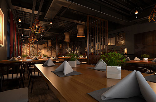 莱芜简约大气中式风格餐厅设计装修效果图